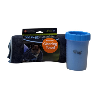 Henry Wag Small Cleaning Towel & Pet Paw Cleaner Combo from B&Q