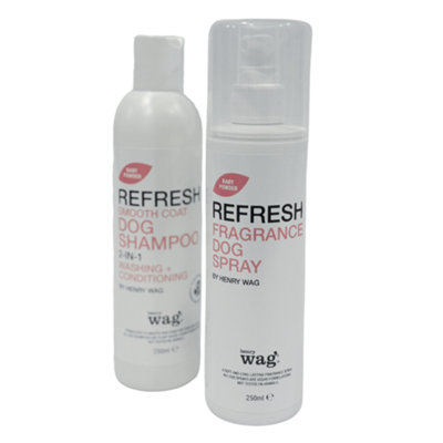 Henry Wag Refresh Baby Powder Smooth Coat Shampoo & Fragrance Spray Combo from B&Q