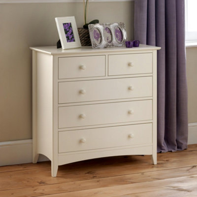 Julian Bowen Cameo 5 Drawer Chest (3+2)Stone White from B&Q
