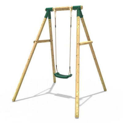 B&Q -  Wooden Garden Swing Set For KidsSolar Green
