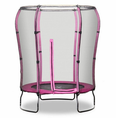 Rebo 4.5Ft Safe Jump Trampoline With Halo Safety EnclosurePink from B&Q
