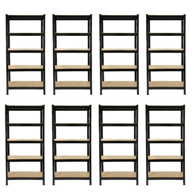 Monster Racking 8 X T-Rax Black Metal Racking Units 75Cm X 150Cm X 30Cm from B&Q