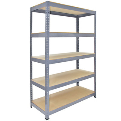 B&Q -  Garage Shelving 120Cm Grey Shed Shelves/wide Metal Warehouse Storage Racking