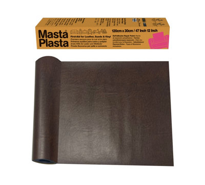Mastaplasta Instant Self-Adhesive Leather Repair PatchMid-Brown 120 X 30Cm. Upholstery-Quality Diy Repair For SofasCar Seats from B&Q