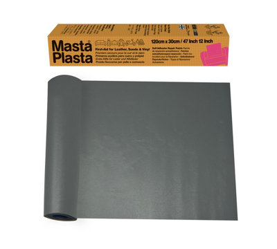 Mastaplasta Instant Self-Adhesive Leather Repair PatchGrey 120Cm X 30Cm. Upholstery-Quality Diy Repair For SofasCar Seats from B&Q