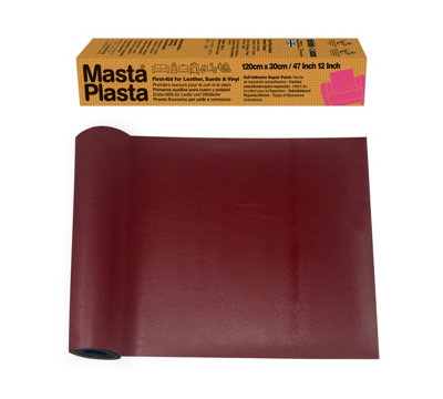 Mastaplasta Instant Self-Adhesive Leather Repair PatchRed 120Cm X 30Cm.  Upholstery-Quality Diy Repair For SofasCar Seats from B&Q