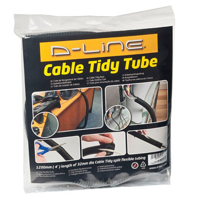 Cable Wire Tidy Tube Black D-Line Cable - 1.1m 1100mm in Length - Image 5