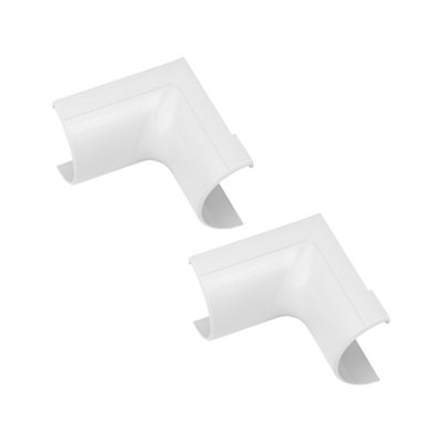 D-Line White 50mm X Internal 25° Plastic Trunking AnglePack Of 2 from B&Q
