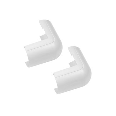 D-Line White 50mm X External 25° Plastic Trunking AnglePack Of 2 from B&Q