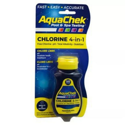 B&Q -  Aquachek Chlorine 4In1 Pool  Spa Test Strips