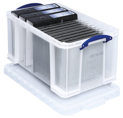 Really Useful Box Company Really Useful Plastic Storage Box 48 Litre Clear from B&Q