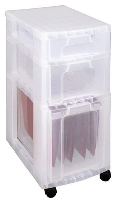 Really Useful Plastic Storage Tower 3 Drawers Clear 7L12L25L DT1019 - Image 8
