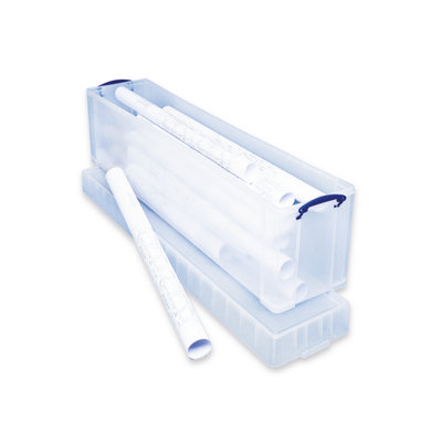 Really Useful 77L Plastic Storage Box And Lid Clip Lock Handles Clear - Image 3