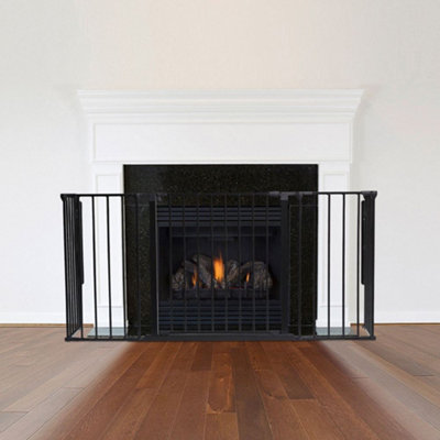 Safetots Multi Panel Fire Surround38Cm Deep X 138Cm WideBlack70Cm TallChild And Pet SafetyBaby And Toddler Fire Guard from B&Q