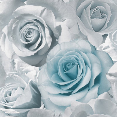 B&Q -  Madison Floral Blue Wallpaper 119503 - Image 4