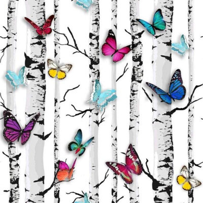 Muriva Emperors Garden Butterfly Multicoloured Wallpaper 102529 from B&Q