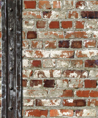 Muriva Loft Brick with Beam Wallpaper - Rustic Red Brick Design - Steel Metal Beam - Smooth Finish - Wipeable - 10.05m Roll - Image 6