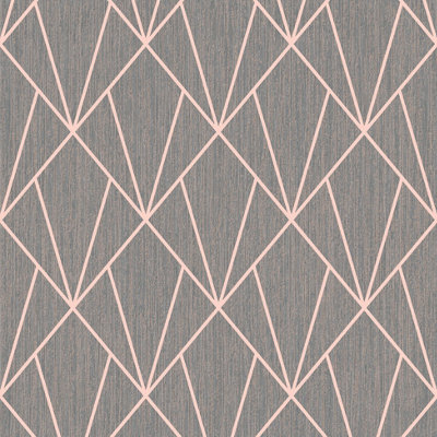 Muriva Rose Gold Geometric Metallic & Glitter Effect Embossed Wallpaper from B&Q