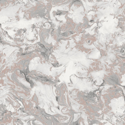 Muriva Elixir Liquid Marble Effect Wallpaper Rose Gold Silver Metallic Shimmer - Image 9