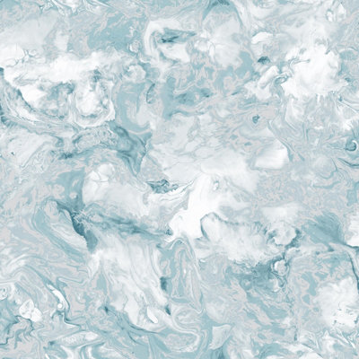 Muriva Unisex Teal Elixir Marbled Geometric Wallpaper Roll In - Image 13