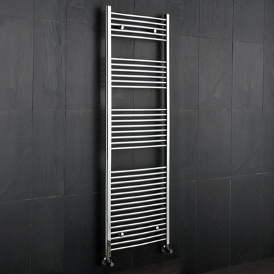 Vitellio Curved Chrome Towel Rail 1800 X 600 Mm - Image 4