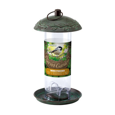 B&Q -  Secret Garden Steel Seed Green Bird Feeder 0.7L