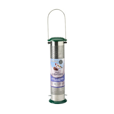 Peckish All Weather Large Nyjer Seed Feeder Green Top - Image 7