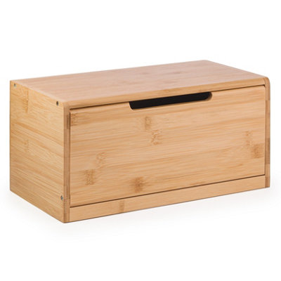 EHC Woodluv Bread Bin Countertop Bread Storage For Kitchen With Drop Down Front Lid36.5 X 19.5 X 17.5 Cm from B&Q