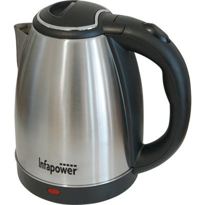 Infapower 1.8L 360 Degree Cordless Kettle 1800WBrushed Stainless Steel from B&Q