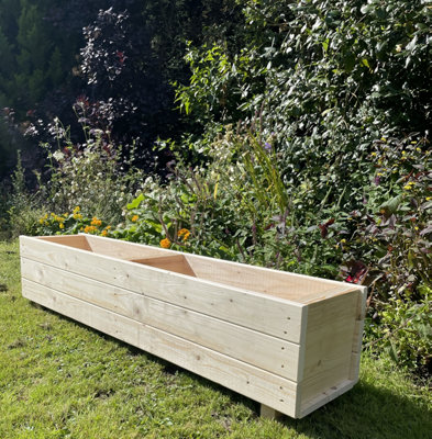 Ruddings Wood Wooden Large Garden Planter Trough  Flower Boxes Fully Assembled from B&Q