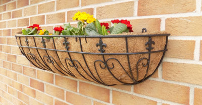 Ruddings Wood Large Metal Garden Window Box Wall Mounted Trough Planter Fleur De Lys 90Cm from B&Q