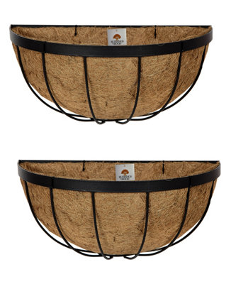 Ruddings Wood Garden Metal Wall Basket Trough Planter  400mm Set Of 2 from B&Q