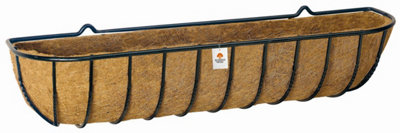 Ruddings Wood Wall Trough Window Box Basket Planter Metal Heavy Duty Country Forged 900mm Wide from B&Q