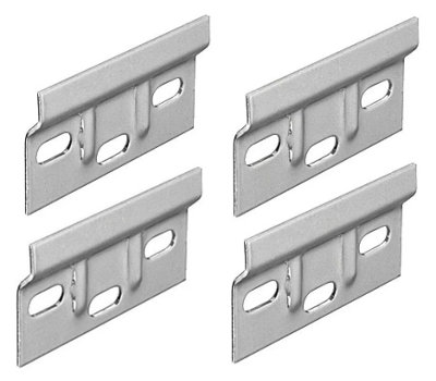 4 x Kitchen Cabinet Hanging Bracket Wall Mounting Hanger 63 x 38mm, Silver - Image 3