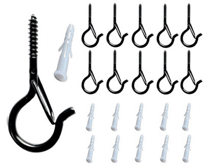 Screw Hooks Q-Hanger For Wind ChimesOutdoor String LightsChristmas Rope Lights ClipsWallCeiling Eye Hook + Safety Buckle from B&Q
