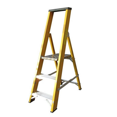 Lyte Trade Glass Fibre Platform Step Ladders 3 Treads from B&Q