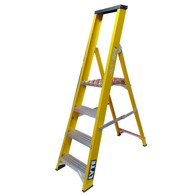 Lyte Trade Glass Fibre Platform Step Ladders 4 Treads from B&Q