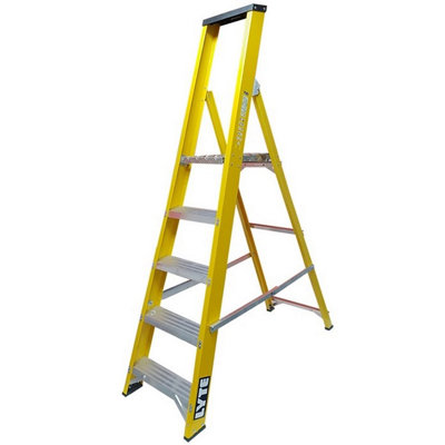 Lyte Trade Glass Fibre Platform Step Ladders 5 Treads from B&Q