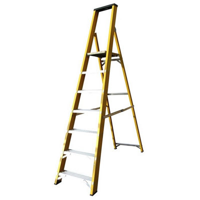 Lyte Trade Glass Fibre Platform Step Ladders 7 Treads from B&Q