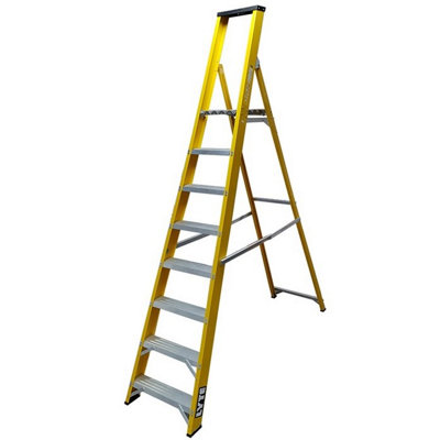 Lyte Trade Glass Fibre Platform Step Ladders 8 Treads from B&Q