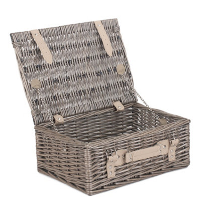 Hamper Eh034 Wicker 36Cm Antique Wash Picnic Basket Red