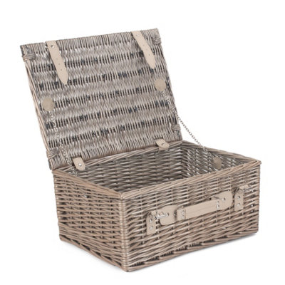 Hamper Eh035 Wicker 40Cm Antique Wash Picnic Basket Red