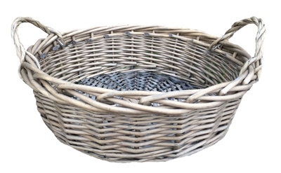 B&Q -  Pt084 Wicker Large Round Antique Wash Display Tray