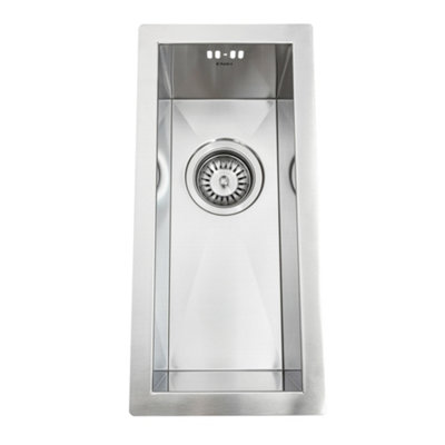 EnkiZeroKs005Brushed Stainless Steel Kitchen Sink 0.5Undermount Or Topmount Fitting Into Sink UnitSmall Sink Bowl from B&Q