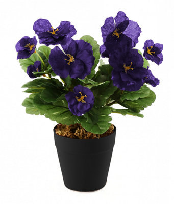 Best Artificial 30Cm Lilac Pansy Plug PlantPot Not Included from B&Q