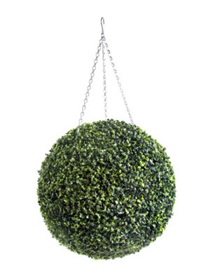 Best Artificial 50Cm Green Boxwood Buxus Grass Hanging Basket Topiary BallSuitable For Outdoor UseWeather & Fade Resistant from B&Q