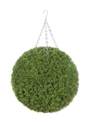 Best Artificial 36Cm Green Conifer Grass Hanging Basket Topiary BallSuitable For Outdoor UseWeather & Fade Resistant