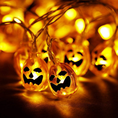 Best Artificial 20 Pumpkin Led Indoor Halloween Battery 3M String Lights from B&Q