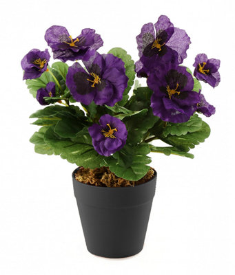 Best Artificial 30Cm Purple Pansy Plug PlantPot Not Included from B&Q
