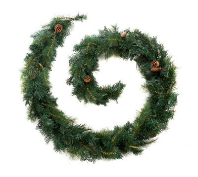 Best Artificial Pre-Lit 3ft/90cm Christmas Swag Arch Cream/Gold Decorations - Image 5